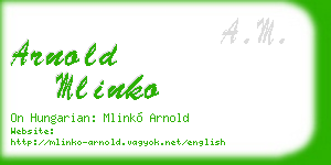 arnold mlinko business card