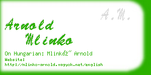 arnold mlinko business card